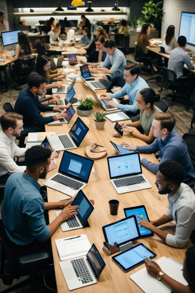 tech haven buzzing with innovation! 🔧🔥 inside the bustling it workshop 🚀🌟